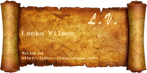 Lesko Vilmos névjegykártya