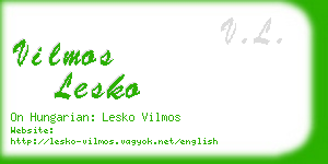 vilmos lesko business card